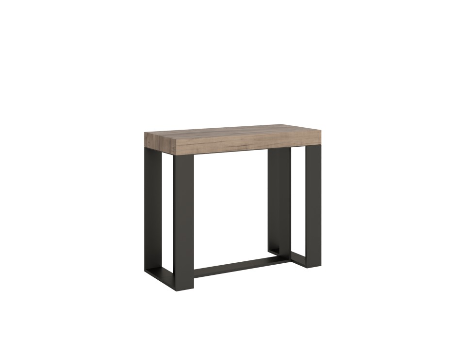 Consolle Futura telaio Antracite - Consolle allungabile 90x40/196 cm Futura Small Premium Quercia Natura telaio Antracite