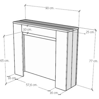 Consolle Kiba - Consolle allungabile 90x25/211 cm Kiba Bianco Frassino