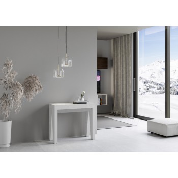 Consolle Naxy - Consolle allungabile 90x40/196 cm Naxy Small Bianco Frassino