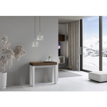 Consolle Naxy - Consolle allungabile 90x40/196 cm Naxy Small Bianco Frassino