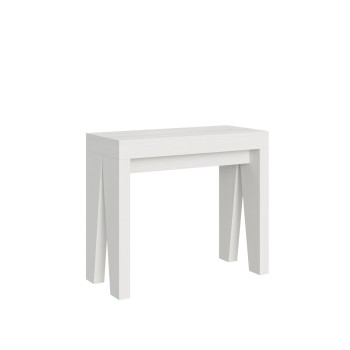 Consolle Naxy - Consolle allungabile 90x40/196 cm Naxy Small Bianco Frassino