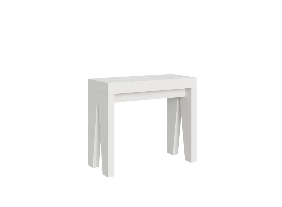 Consolle Naxy - Consolle allungabile 90x40/196 cm Naxy Small Bianco Frassino