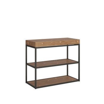 Consolle Plano telaio Antracite - Consolle allungabile 90x40/196 cm Plano Small Premium Quercia Natura telaio Antracite