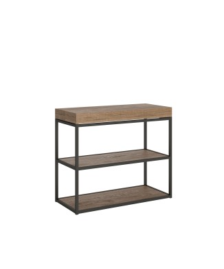 Consolle Plano telaio Antracite - Consolle allungabile 90x40/196 cm Plano Small Premium Quercia Natura telaio Antracite