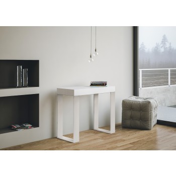 Consolle Tecno telaio Bianco - Consolle allungabile 90x40/196 cm Tecno Small Bianco Frassino telaio Bianco