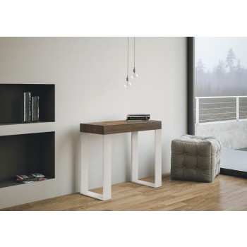 Consolle Tecno telaio Bianco - Consolle allungabile 90x40/196 cm Tecno Small Bianco Frassino telaio Bianco