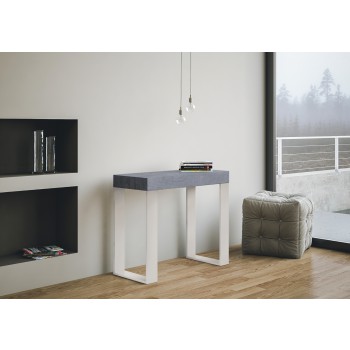 Consolle Tecno telaio Bianco - Consolle allungabile 90x40/300 cm Tecno Bianco Frassino telaio Bianco