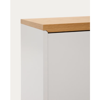 Credenza 3 ante Abilen impiallacciato rovere e laccato bianco 180 x 75 cm FSC 100%