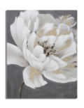 DIPINTO SU TELA WHITE/GOLD FLOWER 80x100