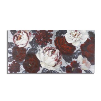 DIPINTO SU TELA WHITE/RED FLOWER DARKBACK