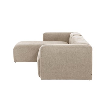 Divano Blok 4 posti chaise longue sinistra beige 330 cm