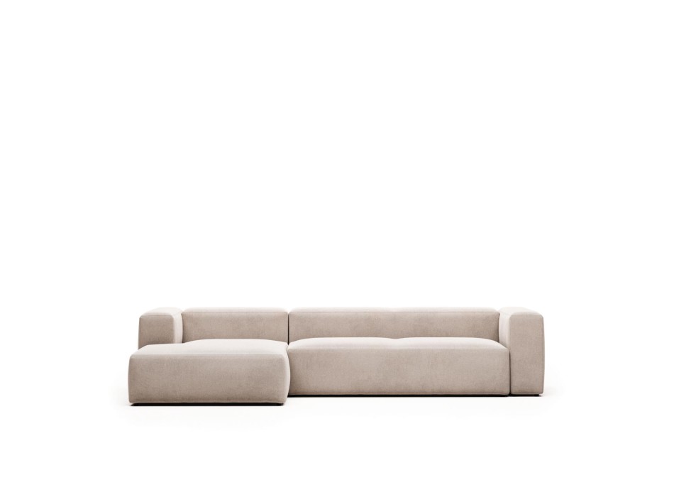 Divano Blok 4 posti chaise longue sinistra beige 330 cm