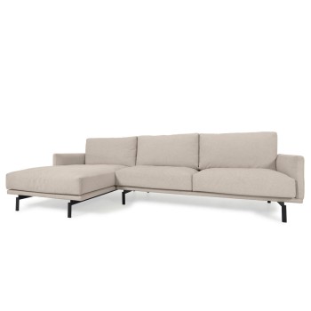 Divano Galene 3 posti con chaise longue sinistro beige 254 cm