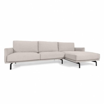 Divano Galene 4 posti con chaise longue destro beige 314 cm