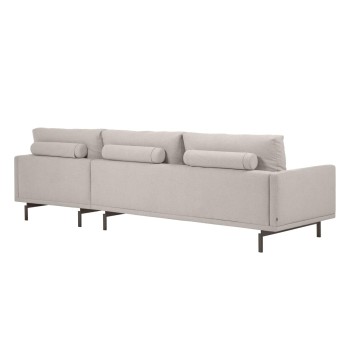 Divano Galene 4 posti con chaise longue destro beige 314 cm