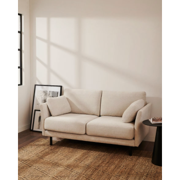 Divano Gilma 2 posti beige con piedi finitura nera 170 cm