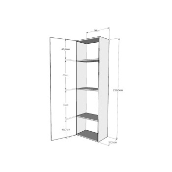 Elementi Isoka - Base Colonna a terra L.60 H.210,3 P.39,2 sx-dx Quercia natura