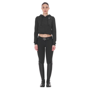 FELPA DONNA CROPPED CON CAPPUCCIO