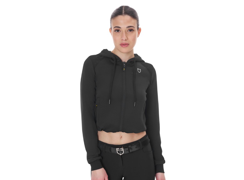 FELPA DONNA CROPPED CON CAPPUCCIO