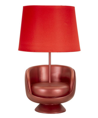 LAMPADA DA COMODINO MIDCENTURY ROSSA