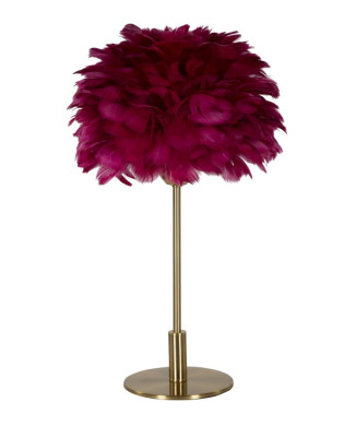 LAMPADA DA TAVOLO BALL FEATHER BORDEAUX