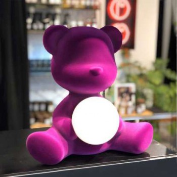 LAMPADA TEDDY GIRL FINITURA VELLUTO CON LED RICARICABILE 25002 QEEBOO