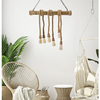 LAMPADARIO BAMBOO/ROPE