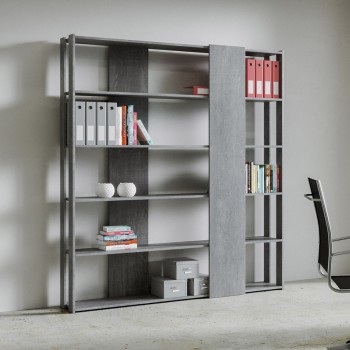 Libreria Kato - Composizione B Kato 6R 2 fianchi 4 fasce lunghe Bianco Frassino