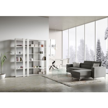 Libreria Kato - Composizione C Kato 6R 2 fianchi 4 fasce lunghe Bianco Frassino