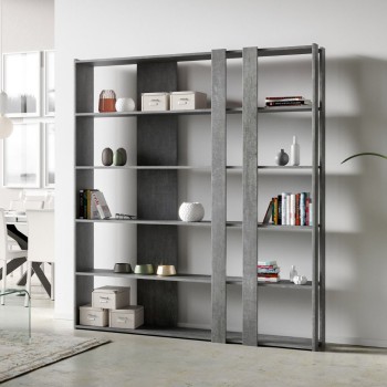 Libreria Kato - Composizione C Kato 6R 2 fianchi 4 fasce lunghe Bianco Frassino