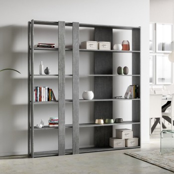 Libreria Kato - Composizione C Kato 6R 2 fianchi 4 fasce lunghe Bianco Frassino