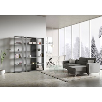 Libreria Kato - Composizione C Kato 6R 2 fianchi 4 fasce lunghe Bianco Frassino