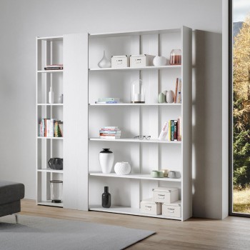 Libreria Kato - Composizione D Kato 6R 2 fianchi 4 fasce lunghe Bianco Frassino