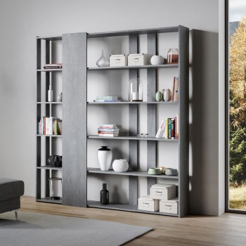 Libreria Kato - Composizione D Kato 6R 2 fianchi 4 fasce lunghe Bianco Frassino