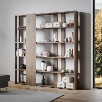 Libreria Kato - Composizione D Kato 6R 2 fianchi 4 fasce lunghe Bianco Frassino