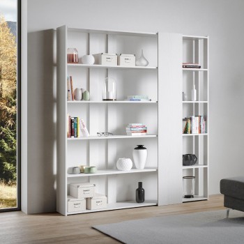 Libreria Kato - Composizione D Kato 6R 2 fianchi 4 fasce lunghe Bianco Frassino