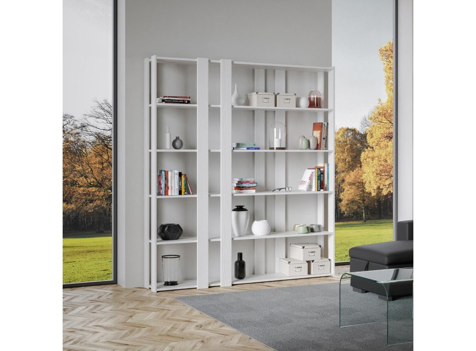 Libreria Kato - Composizione E Kato 6R 8 fasce lunghe Bianco Frassino