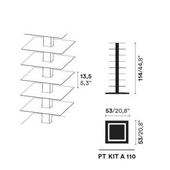 LIBRERIA VERTICALE PTOLOMEO X4 KIT A 110 OPINION CIATTI