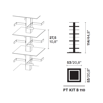 LIBRERIA VERTICALE PTOLOMEO X4 KIT B 110 OPINION CIATTI