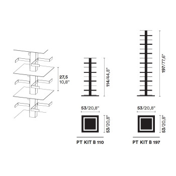 LIBRERIA VERTICALE PTOLOMEO X4 KIT B 197 OPINION CIATTI