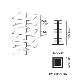 LIBRERIA VERTICALE PTOLOMEO X4 KIT C 110 OPINION CIATTI