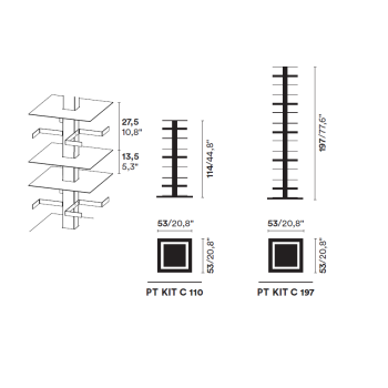 LIBRERIA VERTICALE PTOLOMEO X4 KIT C 197 OPINION CIATTI