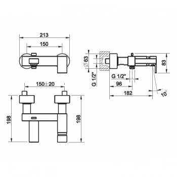 Miscelatore monocomando esterno vasca 20013 GESSI