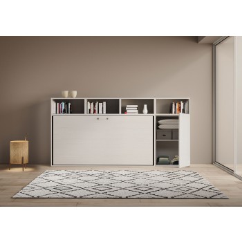 Mod.KANDO singolo bianco frassino con mobili - Letto Kando singolo Bianco Frassino composizione A