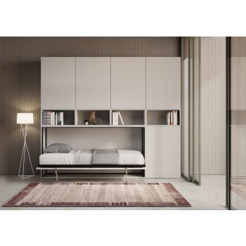 Mod.KANDO singolo bianco frassino con mobili - Letto Kando singolo Bianco Frassino composizione C