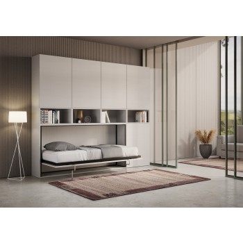 Mod.KANDO singolo bianco frassino con mobili - Letto Kando singolo Bianco Frassino composizione C