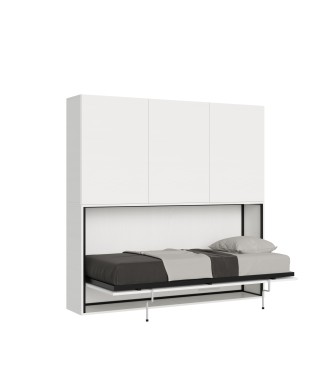 Mod.KANDO singolo bianco frassino con mobili - Letto Kando singolo Bianco Frassino composizione D con materasso