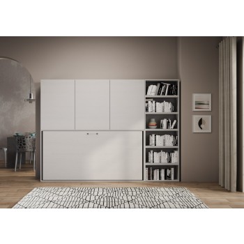 Mod.KANDO singolo bianco frassino con mobili - Letto Kando singolo Bianco Frassino composizione G