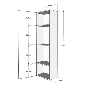 Mod.Kentaro Francese - Letto 140 Kentaro Bianco Frassino con colonna sx-dx