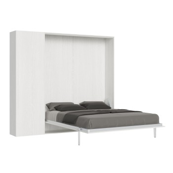 Mod.Kentaro Matrimoniale - Letto matrimoniale Kentaro Bianco Frassino con colonna sx-dx